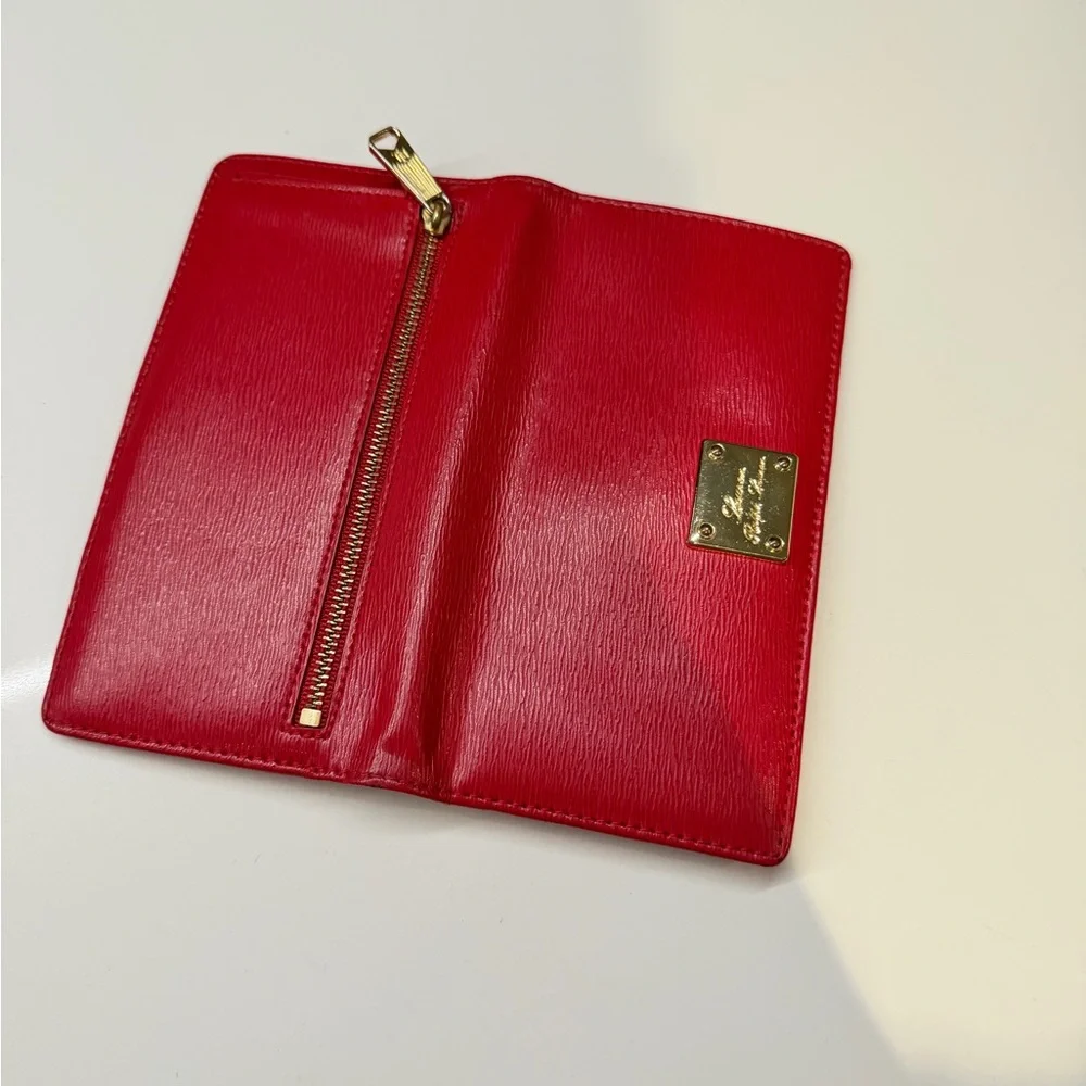 Lauren Ralph Lauren Boxed Crosshatch Leather Slim Snapped-Closure Wallet